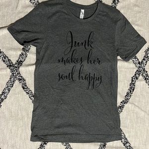Bella Canvas size S Junk makes her soul happy tee. Never worn.
